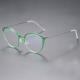Men's Glasses Frame 6548 Denmark Titanium No Screw Korea Glasses Frames Optical Ultra-light Business Round Frame Glasses