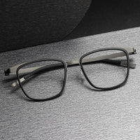 Eyeglasses Square Denmark Linde 9717 Titanium No Screw Korea Glasses Frames Optical Ultra-light Business Men's Reading Glasses