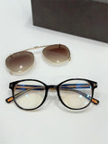 Luxury Fashion Male Female Sunglasses Clip On Sunglasses Tom For Round Glasses With Clip Men's Sunglasses FT5865 Acetate Shades