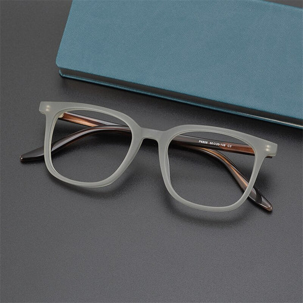 P6808 Acetate Oval frame Men Women Frame Glasses  myopia  prescription oval eyeglass frame flat light lens frame, thick edge