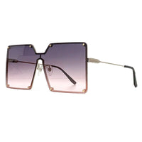 Square Metal Sunglasses Women Ladies Metal High Quality Large Frame Gradient Sunglasses