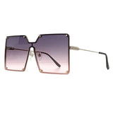Square Metal Sunglasses Women Ladies Metal High Quality Large Frame Gradient Sunglasses