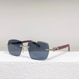 Luxury style sunglass seaside photo trend sunglasses super good looking square polygon cutting frameless glasses brand designe