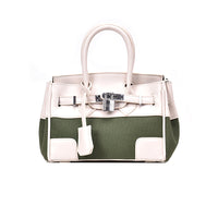 L-package big:26-20-14cm small:21-15-11cm Designer Handbag Top Handle Padlock Women's Leather Bag