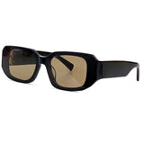 Rectangular Sunglasses Female Retro Luxury Design Street Beach Travel Sunscreen Glasses Eyeglasses Case