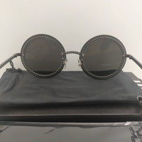 Sale Small Round Gold Chain Sunglasses For Women Brand Designer Fashion Gold Metal Girl Ladies For Rimless Sun Glasses UV400