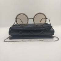 Summer Gold Chain Round Sunglasses For Women Shades Brand Designer Alloy Retro Rimless Fashion Futuristic For Sun Glasses UV400