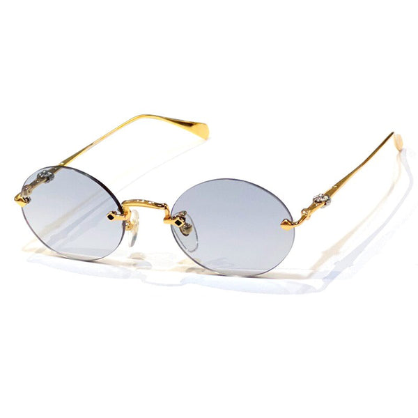 Retro Sunglasses Women Brand Designer Fashion Rimless Gradient Sun Glasses Shades Lens Ladies Frameless Eyeglasses