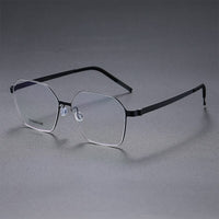 Denmark Linde 9624 Titanium No Screw Korea Square Glasses Frames Optical Ultra-light Business Prescription Glasses