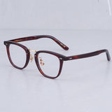 Japanese Handmade Designer Brand Eyeglasses Frames YELLOW Tortoise Men Acetate Myopia glasses Women Retro Square Eyewear