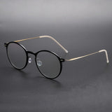 Reading Glasses Denmark Linde 6541 Titanium No Screw Glasses Frames Optical Ultra-light Business Round Prescription Diopter