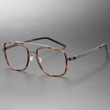 High Quality Denmark Linde 9744 Titanium No Screw Glasses Frames Optical Ultra-light Business Suqre Glasses Light Luxury Men
