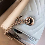 New GG fashion stripe One Shoulder Messenger metal chain bag leather Marmont Bag Mini love women's bag makaron series