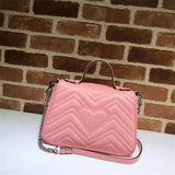 High-end Brand GG Marmont Series Women Bag Real Cowhide Messenger Bag Heart-shaped Suture Package  Shoulder Bag Free Delivery