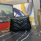 New Luxury Designer Genuine Lambskin Leather Marmont Bag Women 2021 Handbag Messenger Bag Female Chain Lady Shoulder