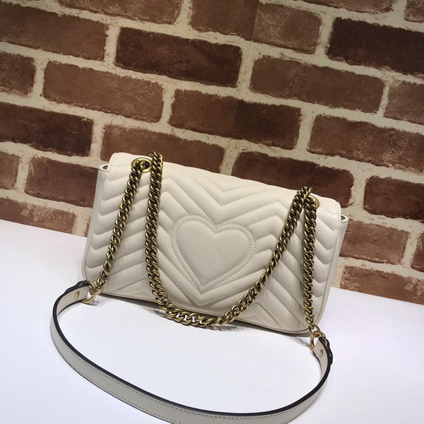 Luxury Designer GG Marmont Women Handbag Female Messenger Heart-shaped Suture Bag Real Leather Chains Shoulder Crossbody Bags
