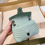 New GG fashion stripe One Shoulder Messenger metal chain bag leather Marmont Bag Mini love women's bag makaron series