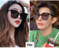 【COD/Ready Stock】S quality Gentle GM FLATBA  HER 01 black Acetate sunglasses Son Ye Jin style Oversized with Complete White Package Box Cloth Card New Style Women's Korean Version Sunglasses Ins Fashion UV400 Protection