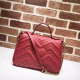 High-end Brand GG Marmont Series Women Bag Real Cowhide Messenger Bag Heart-shaped Suture Package  Shoulder Bag Free Delivery