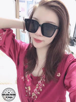 【COD/Ready Stock】S quality Gentle GM FLATBA  HER 01 black Acetate sunglasses Son Ye Jin style Oversized with Complete White Package Box Cloth Card New Style Women's Korean Version Sunglasses Ins Fashion UV400 Protection