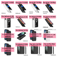 10000mAh Battery Case for iPhone 13 Pro 12 11 Pro Max Smart Power Bank Charging Charger Cover for iPhone XS Max XR 7 8 Plus SE 2
