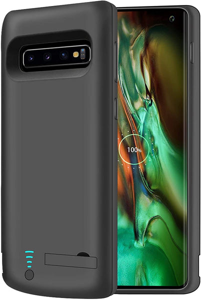 RUNSY Battery Case Compatible with Samsung Galaxy S10, 6000mAh Rechargeable Extended Battery Charging Case, External Battery Charger Case, Adds 1.5X Extra Juice (6.1 inch for Galaxy S10)