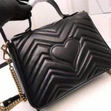 High-end Brand GG Marmont Series Women Bag Real Cowhide Messenger Bag Heart-shaped Suture Package  Shoulder Bag Free Delivery