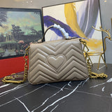 New Luxury Designer Genuine Lambskin Leather Marmont Bag Women 2021 Handbag Messenger Bag Female Chain Lady Shoulder