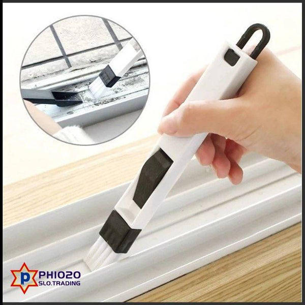 2 in 1 Multifunctional Window Groove Keyboard Nook Dust Shovel Computer Window Crevice Cleaning Brush Window Track Cleaning Tool