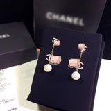 J-jewelry Chanel Bohemia Simulated-pearl Long Round Statement Ear Clip earrings for Women