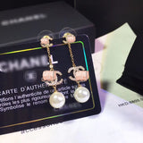 J-jewelry Chanel Bohemia Simulated-pearl Long Round Statement Ear Clip earrings for Women