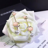 J-jewelry Chanel Bohemia Simulated-pearl Long Round Statement Ear Clip earrings for Women