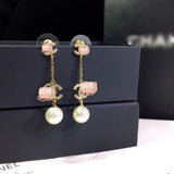J-jewelry Chanel Bohemia Simulated-pearl Long Round Statement Ear Clip earrings for Women