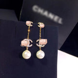 J-jewelry Chanel Bohemia Simulated-pearl Long Round Statement Ear Clip earrings for Women