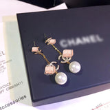 J-jewelry Chanel Bohemia Simulated-pearl Long Round Statement Ear Clip earrings for Women
