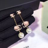 J-jewelry Chanel Bohemia Simulated-pearl Long Round Statement Ear Clip earrings for Women