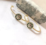 J-jewelry Dior Necklace Simple Flag Star Large Metal Earrings for Women