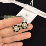 J-jewelry Chanel 18K Gold Plated Black Flower Stud Earrings for Women