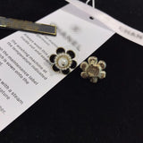 J-jewelry Chanel 18K Gold Plated Black Flower Stud Earrings for Women