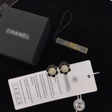 J-jewelry Chanel 18K Gold Plated Black Flower Stud Earrings for Women