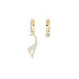 J-jewelry HEFANG Gold Plated Brass Giraffe Cubic Zirconia Screwback Earrings with Sterling Silver Post