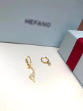 J-jewelry HEFANG Gold Plated Brass Giraffe Cubic Zirconia Screwback Earrings with Sterling Silver Post