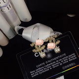 J-jewelry Chanel Crystal Sterling Silver Teardrop Dangle Pearl Earrings Bridal Ear Studs Betrothal Jewels Pearl Gift