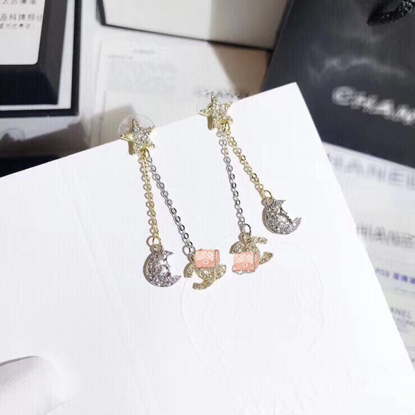 J-jewelry Sun Moon Stars Drop Earrings Rhinestone Punk Earrings for Women Jewelry Boho Vintage Earrings