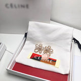 J-jewelry Chanel HOT Sale Elegant White Five Leaves Jasmine Flower Floral Earring Ear Studs