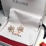 J-jewelry Chanel HOT Sale Elegant White Five Leaves Jasmine Flower Floral Earring Ear Studs