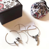 J-jewelry GUCCI Ancient Silver Bullet Earrings Small Dangle Bullet Ammo Earrings Zombie Weapon Gun Bullet Pistol Earrings