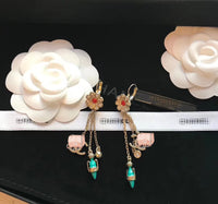 J-jewelry Chanel S925 Sterling Silver Drop Earrings Lotus Whispers Vase Dangle Earring Handmade Unique Jewelry for Women