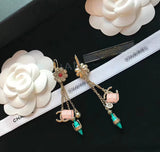 J-jewelry Chanel S925 Sterling Silver Drop Earrings Lotus Whispers Vase Dangle Earring Handmade Unique Jewelry for Women