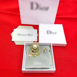 J-jewelry Dior single retro texture pearl exaggerated big ear hoop earrings